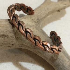 Vintage Braided Copper Cuff Bracelet